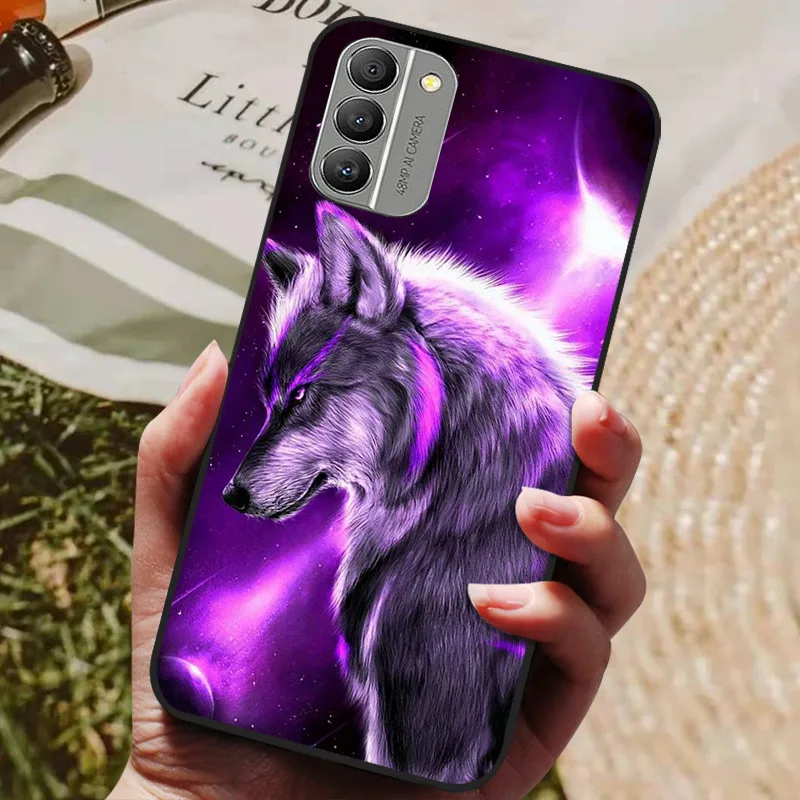 Funda de silicona suave para teléfono móvil, carcasa trasera negra de TPU pintada con lobo y león para Nokia G60 5G, G400, N1530DL - imagen 5