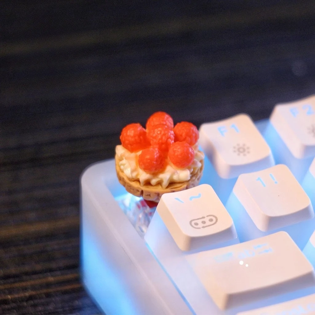 Juego de teclas con tema de pastel Yangmei, teclas artesanales de resina 3D, teclas originales personalizadas hechas a mano para accesorios de teclado mecánico - imagen 5