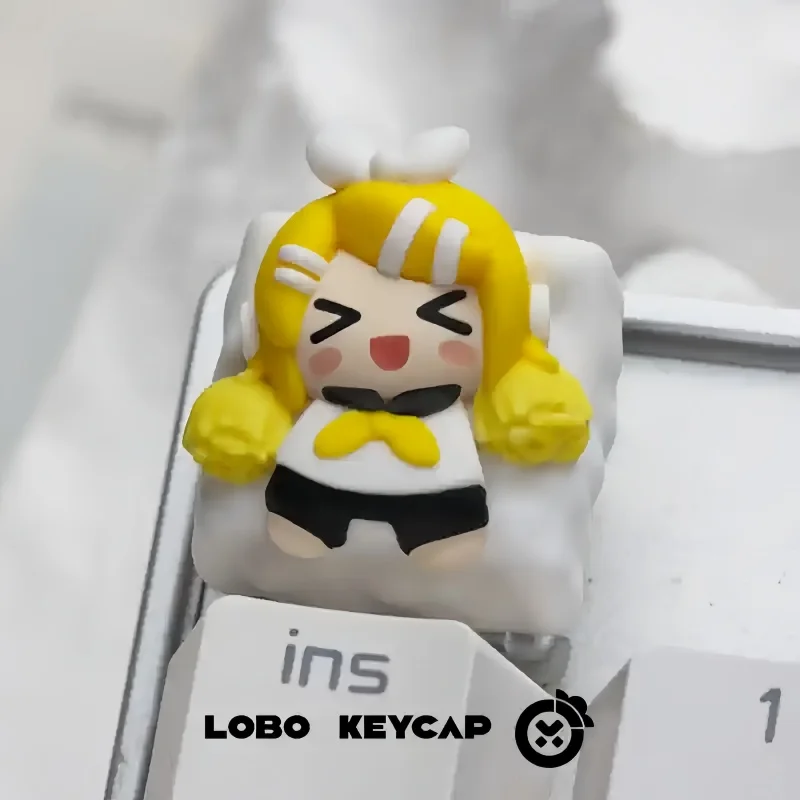 Vocaloid Miku animación tema Keycap 1 Uds versión Q personalizado arte de resina Teclado mecánico tapa de llave regalo - imagen 3