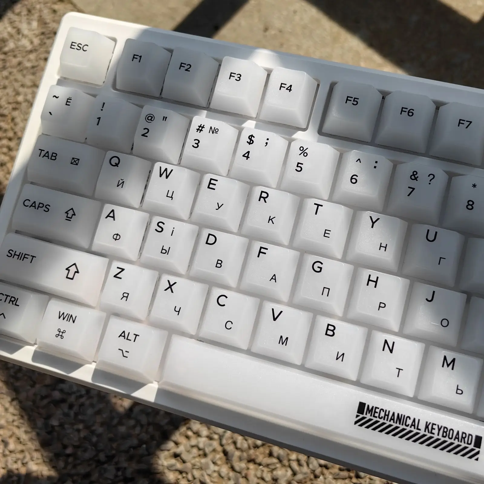 Tapas de teclado mecánico translúcido mate, blanco lechoso, ruso, mate, antiniebla, transparente, cereza, altura, Material ABS - imagen 5