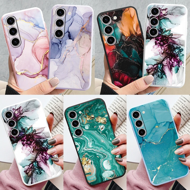 Funda S25 para Samsung Galaxy S25 Plus, Funda S 25 Ultra A36 A16 A06 TPU, Funda de moda con textura de piedra de mármol, Funda suave