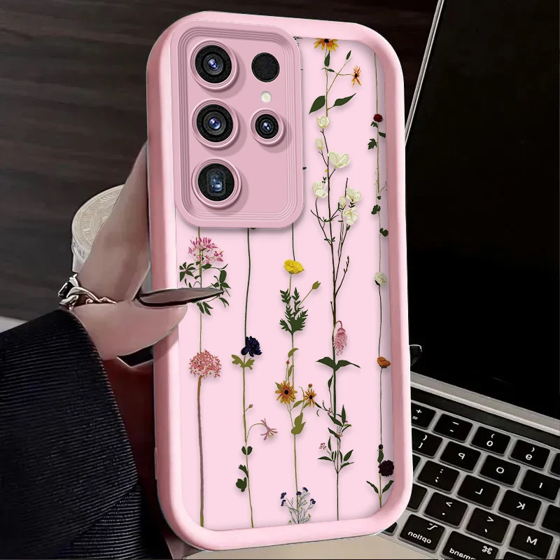 Funda de hierba de flores coloridas para Samsung Galaxy S24 S23 S25 Ultra S22 S21 Plus FE A56 A36 A26 A16 A06 A15 A25 A35 A55 5G - imagen 3