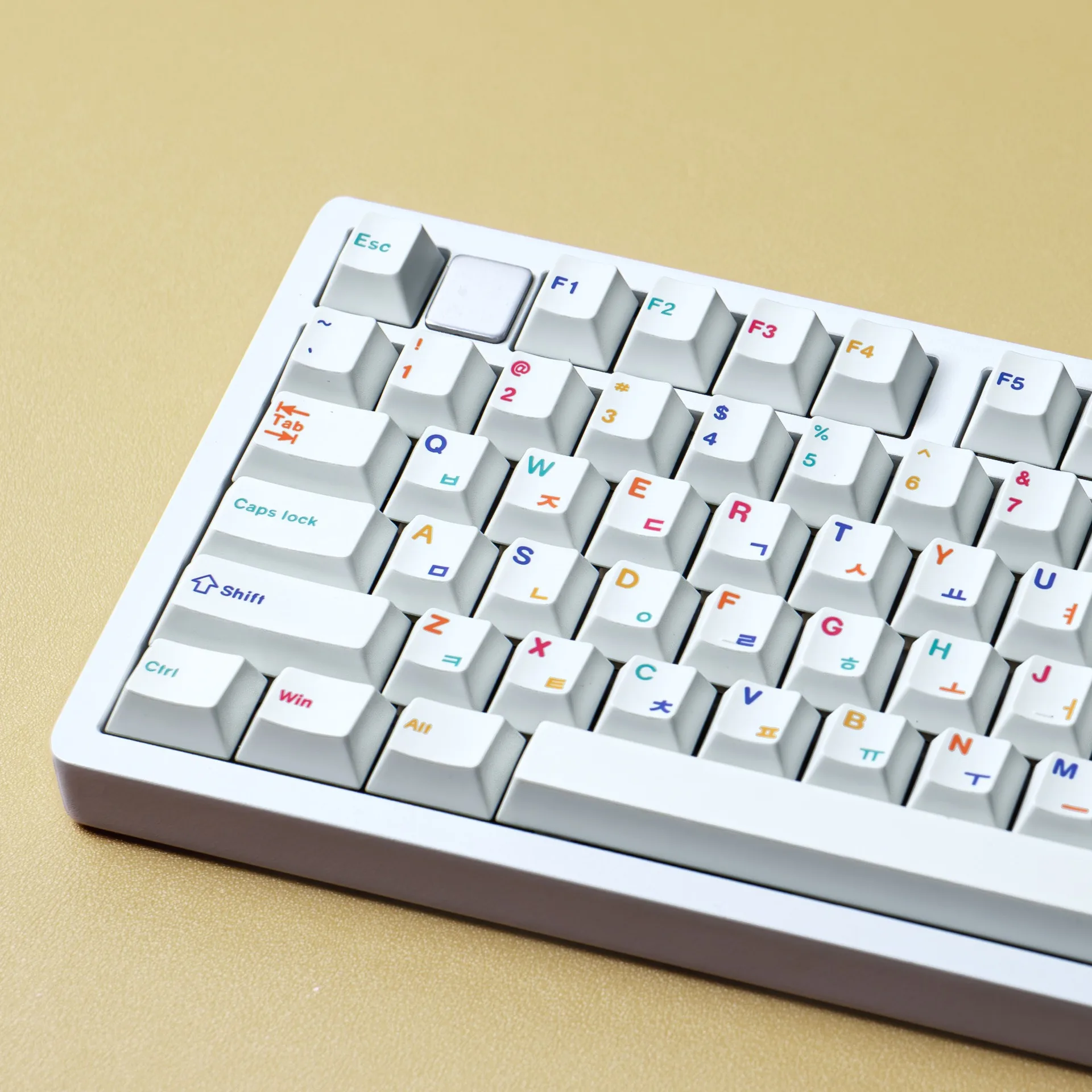 Teclas blancas minimalistas, estilo coreano, español, francés, japonés, ruso, alemán, ISO 7U, perfil de cereza, PBT, para teclado mecánico - imagen 3