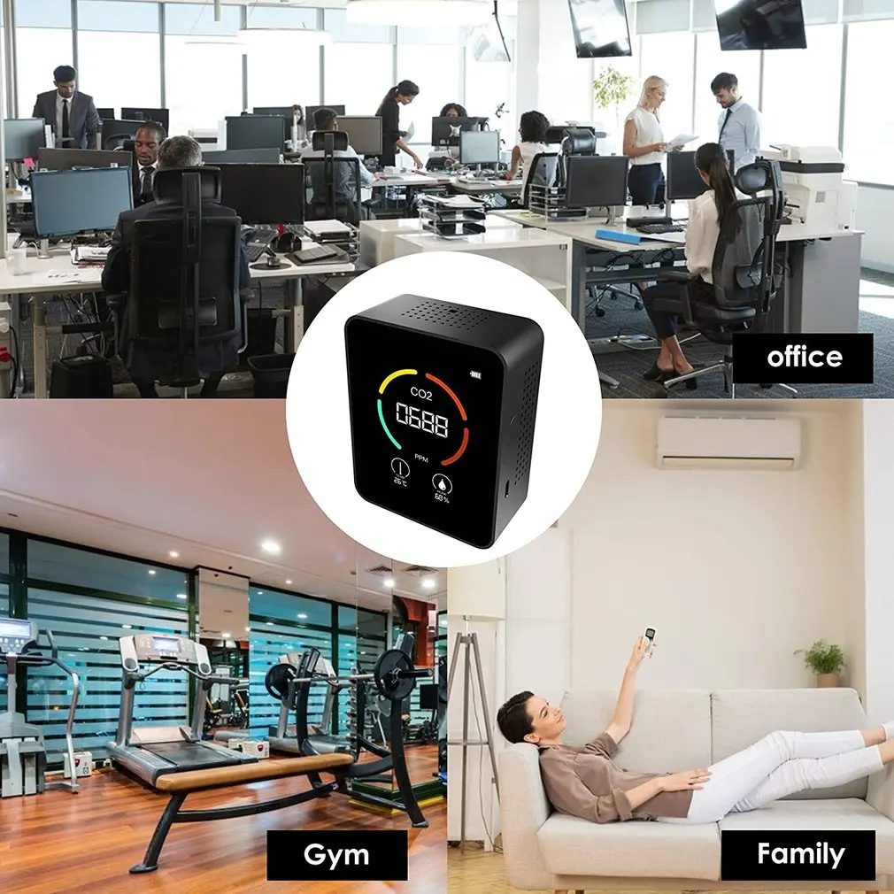 Sensor de CO2 para interiores, medidor de CO2, Detector de aire Digital, Monitor de contaminación del aire para el hogar, Detector de Gas, analizador inteligente de calidad del aire - imagen 5