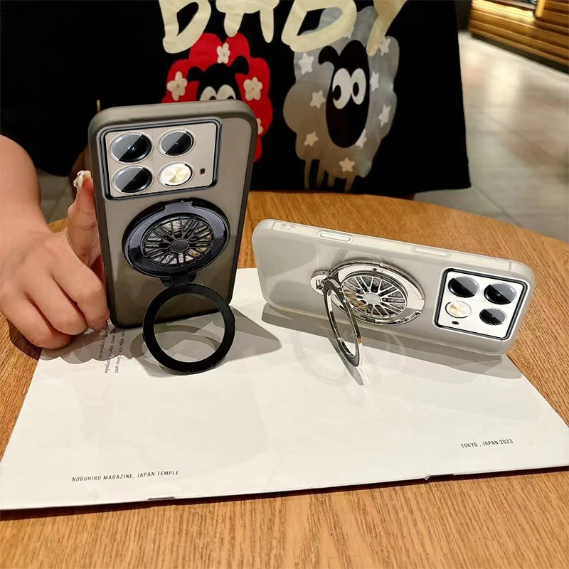 Funda transparente para Infinix Note 40 Pro Plus, cubierta trasera protectora con anillo giroscópico, lente magnética, 30, 40 Pro - imagen 2