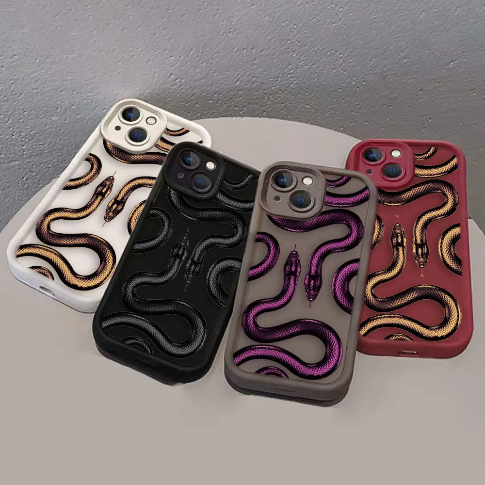 Gold Black Purple Snake Art Cover Phone Case For Samsung Galaxy S25 S24 S23 S22 S21 S20 FE PLUS ULTRA 5G TPU Color Case Funda - imagen 2