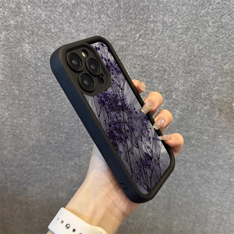 Funda de teléfono con rama de flor negra y morada para Samsung Galaxy S25 S24 S23 S22 Ultra Plus FE A26 A33 A25 A16 A56 A06 A24 - imagen 3