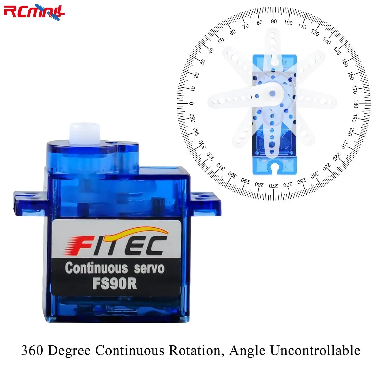 Feetech FS90R Servomotor Micro RC de rotación continua de 360 grados 6V para robot de coche inteligente Arduino Microbit (paquete de 2) - imagen 2