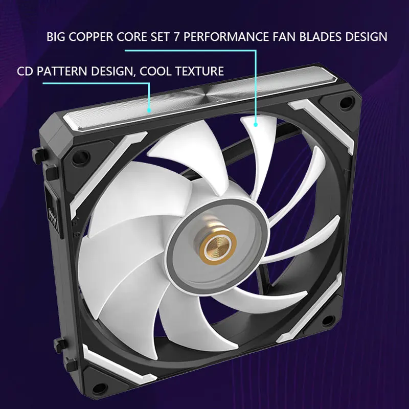 UPSIREN WF-120 ARGB PWM 3 uds ventilador de chasis ARGB120mm/4PIN PWM/Color mágico costura inalámbrica ventilador de disipación de calor de ordenador - imagen 5