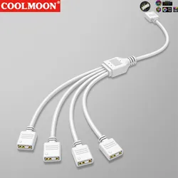 COOLMOON Cable Extensión ARGB 3Pin 30cm Sincronización Aura RGB Ventiladores