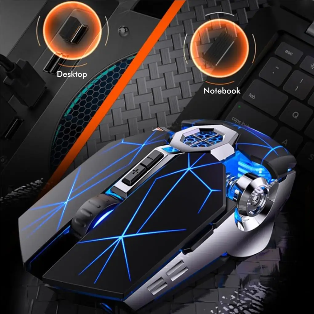 Un mouse de computadora con un diseño azul y negro