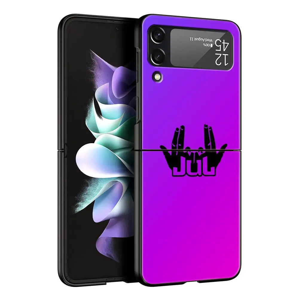 JuL Rapper-funda de teléfono para Samsung Galaxy Z Flip3 Flip4 Flip5 PC, carcasa parachoques para Z Flip 3 4 5, cubierta trasera plegable dura negra - imagen 4