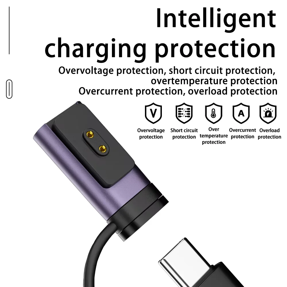 Adaptador de cargador tipo C para Xiaomi Band 8/9/10 Conector de carga de repuesto USB-C Compatible con Redmi Band2/3 Smartwatch4/5 - imagen 4