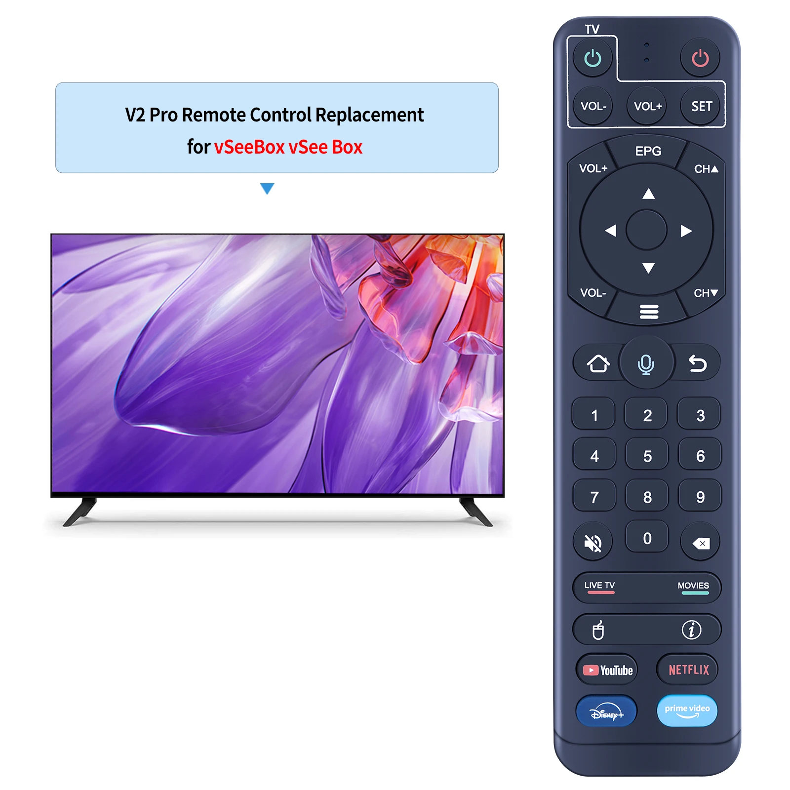 Para vSeeBox V2 Pro Bluetooth y Control de voz Control remoto de repuesto - imagen 2