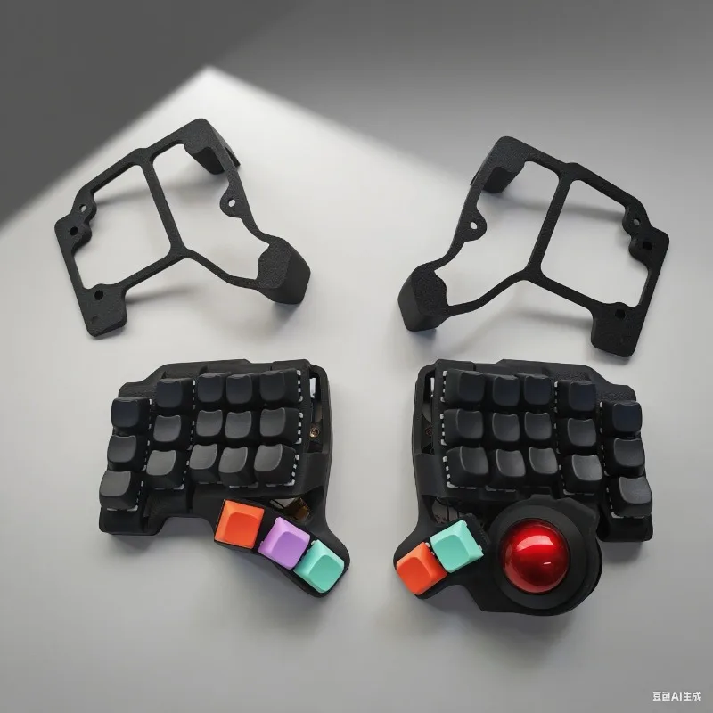 Kit de teclado dividido Charybdis Nano 3x5, Bluetooth personalizado, inalámbrico, modo Dual, compatible con ergonomía de intercambio en caliente, viene con Trackball rojo - imagen 5
