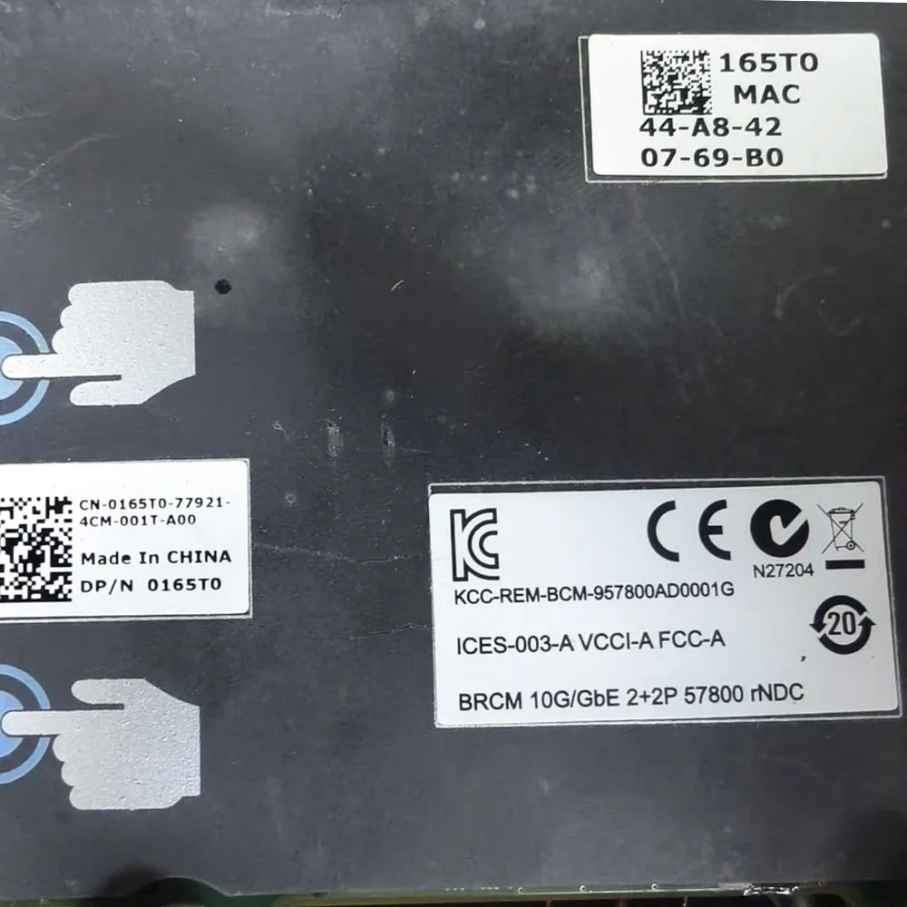 Tarjeta de red Original 0165T0 165T0 BCM57800S SFP + 1G eléctrico RJ45 + puerto óptico Gigabit dual 10G para servidor Dell R720 R730 - imagen 2