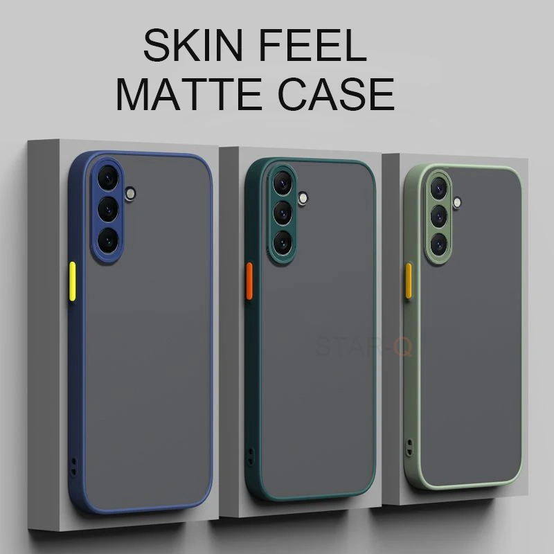 En S 24 23 22 sensación de piel funda dura mate para Samsung Galaxy S23 FE S24 Plus Ultra S22 S21 S20 5g 2024 funda trasera esmerilada de silicona - imagen 5