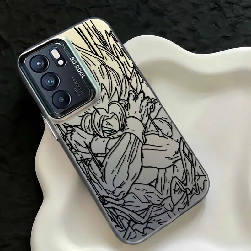 D-Dragon Ball Goku funda bonita para OPPO A98 A96 A95 A94 A79 A78 A77 A54 A55 funda de teléfono plateada colorida - imagen 2