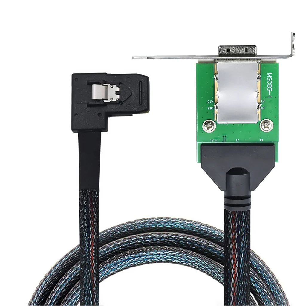 External Mini SAS HD SFF-8087 / SFF-8643 to SFF-8088 PCBA Female Conversion Cable with Low Profile Bracket for Server Adapter - imagen 3