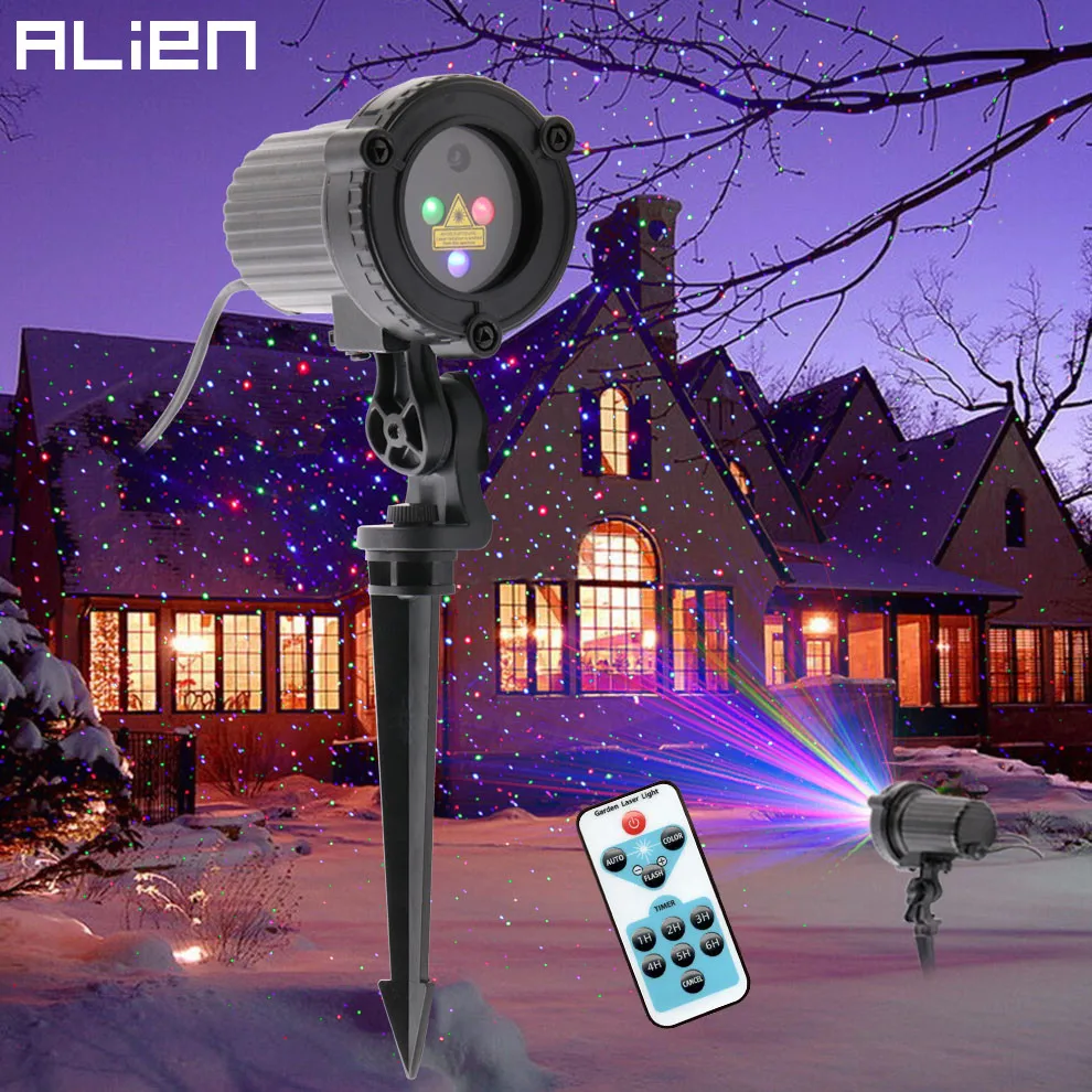ALIEN Proyector RGB Exterior - Control Remoto Puntos Láser y Estrella - imagen 5
