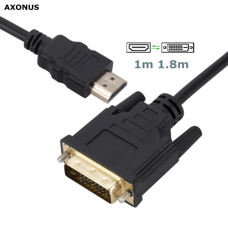 1m 1,8 m compatible con HDMI a DVI Cable macho 24 + 1 DVI-D adaptador macho 1080P DVI a HDTV convertidor para TV BOX DVD PC proyector - imagen 2