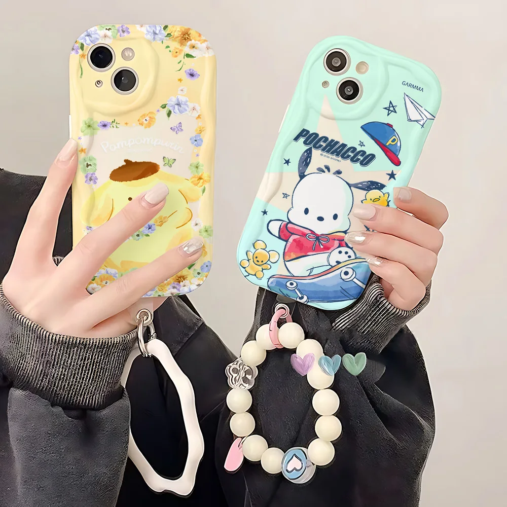 Funda de teléfono con cordón de Pochacco Purin de dibujos animados para Xiaomi Mi 15 14 12 12T 11 Lite Poco M6 X7 X6 F6 X5 M3 Ultra Pro GT NFC 4G 5G