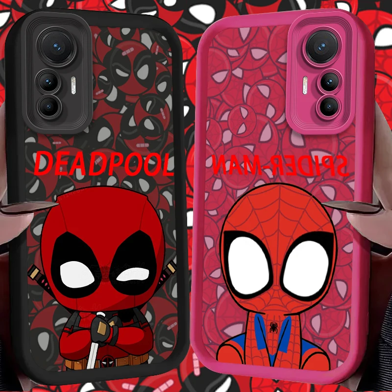 Funda Deadpool Spider-Man para Xiaomi Poco X7 X6 X5 X3 NFC F7 F6 F5 F3 M7 M6 Pro 4G 5G Mi 12 11 Lite NE 5G 13T 12T 11T 14T Pro