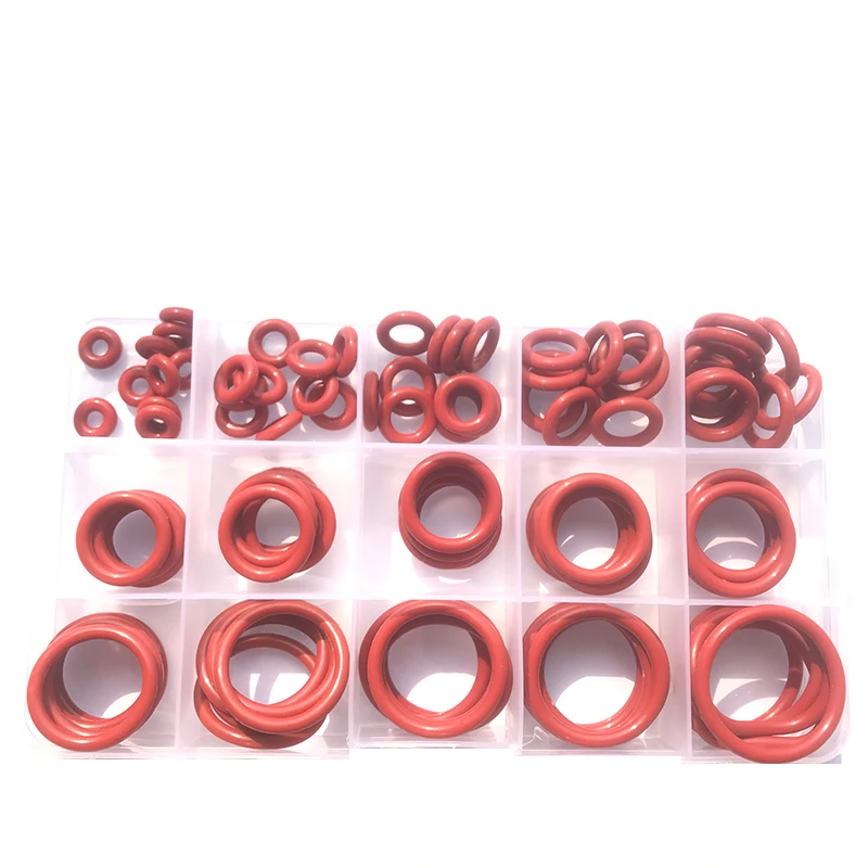 Anillo de silicona rojo, junta tórica VMQ de silicona, juntas tóricas de sellado, arandela impermeable, resistente al aceite, Kit de oring de alta temperatura - imagen 4