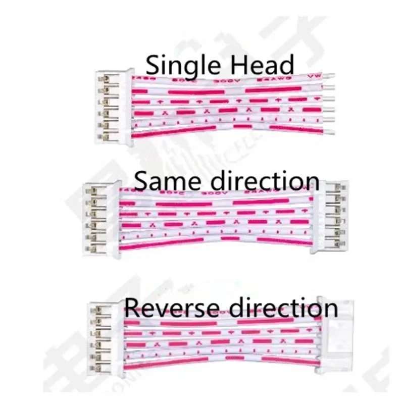 Cable de cinta de alambre blanco y rojo, cabezal individual o doble, 5 piezas, 10-100cm, PH 2,0mm, Paso 2/3/4/5/6/7/8/9/10/11/12 pines dirección/marcha atrás - imagen 3