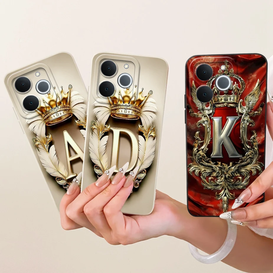 Para Realme Note 70 Note70 T funda RMX5313 Cool corona letras cubierta suave TPU funda de teléfono para Realme Note 70T Narzo 80 Lite 4G Shell