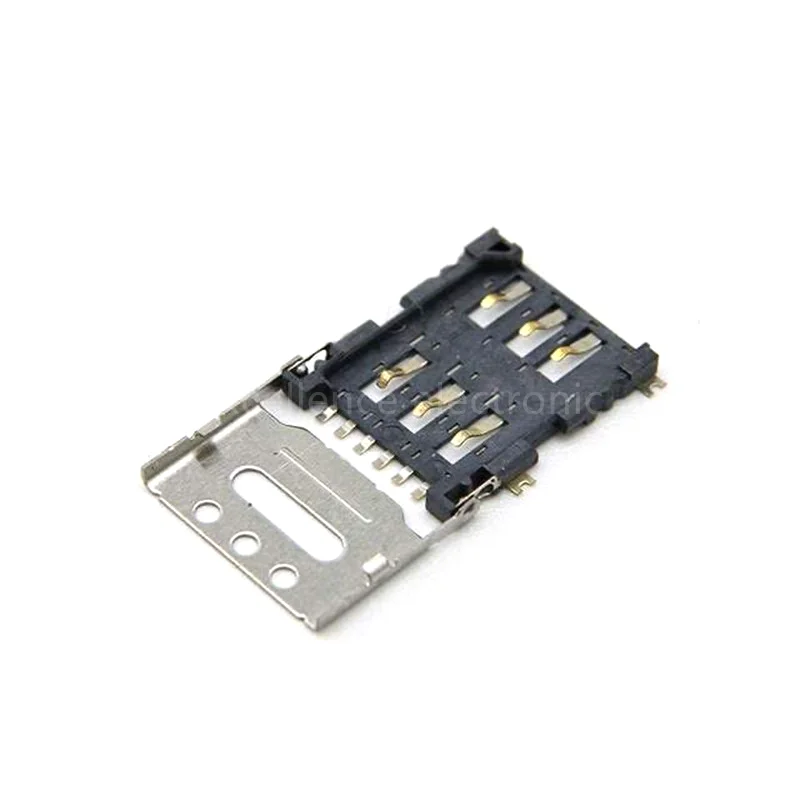 10PCS NANO SIM Card Holder 1.5H 6P Flip Holder Connector Micro Mobile Phone Card Slot - imagen 2