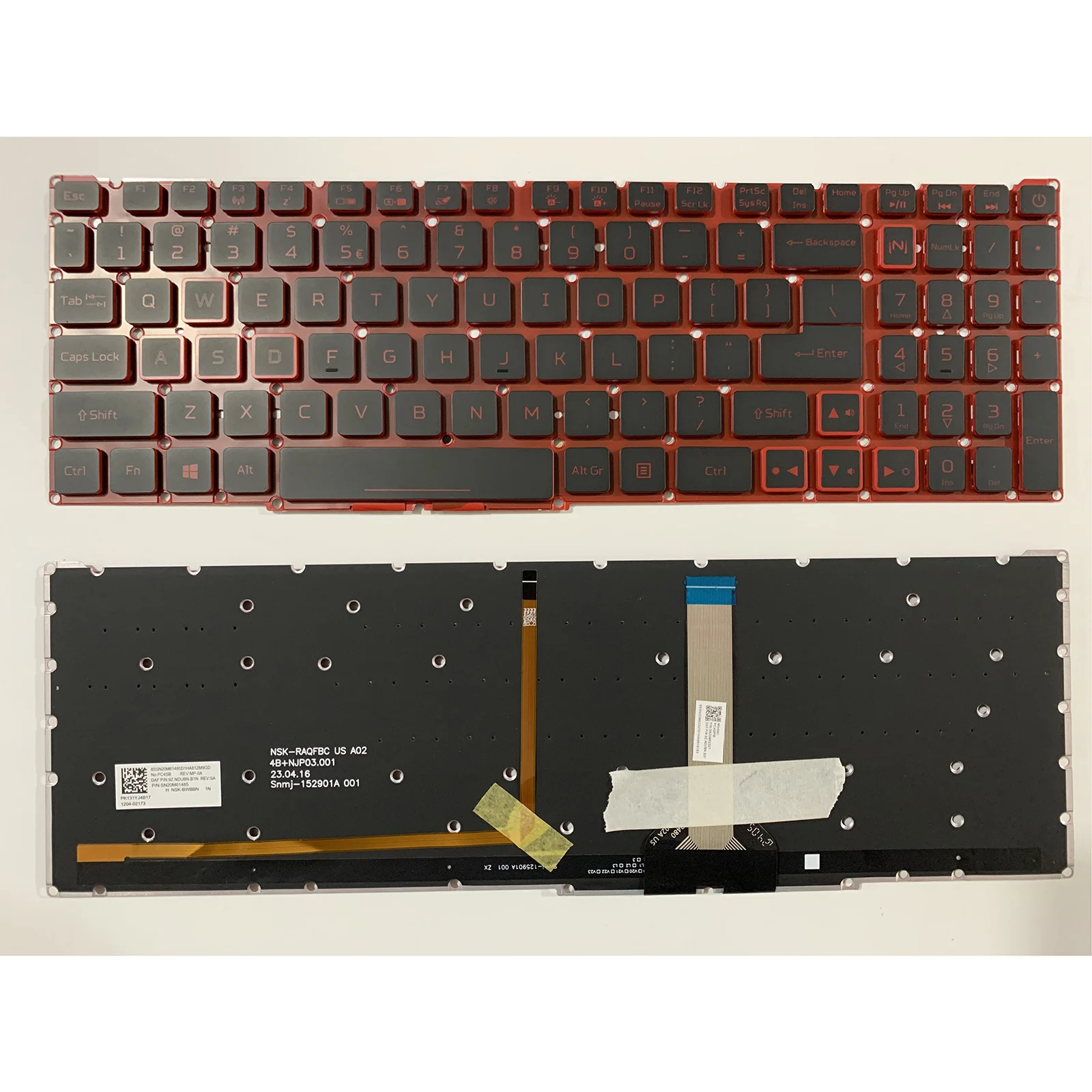 Teclado de ordenador portátil con diseño estadounidense para Acer Nitro AN515-56 AN515-57 AN515-58 AN517-41 AN517-54