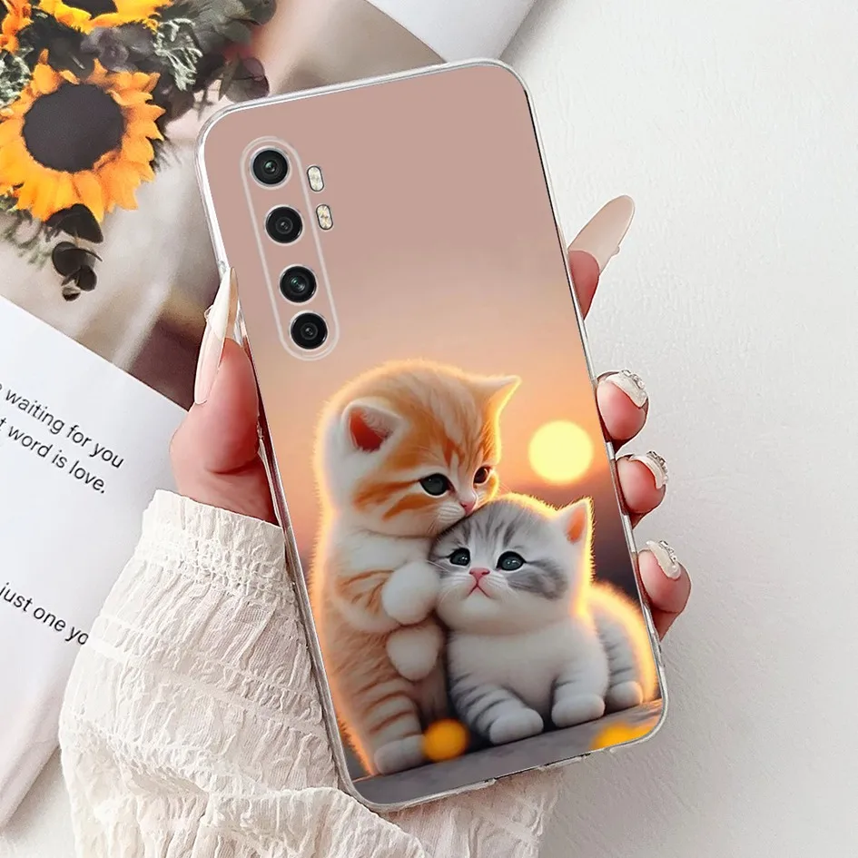 Funda para Xiaomi Mi Note 10 Lite Funda trasera de silicona transparente Funda de dibujos animados de gato de mármol para Xiaomi Note 10 Mi Note10 Pro - imagen 4