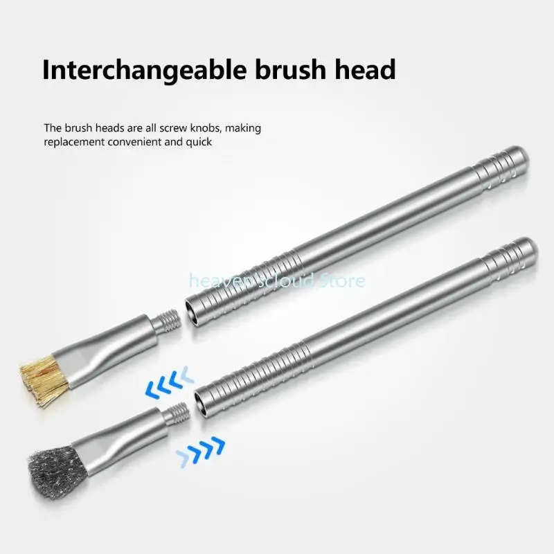 Y88B Double Purpose Repair Brush 2-in-1 Solder Pad Cleaning Tool Upgrades for Effective Electronics Maintenance - imagen 4