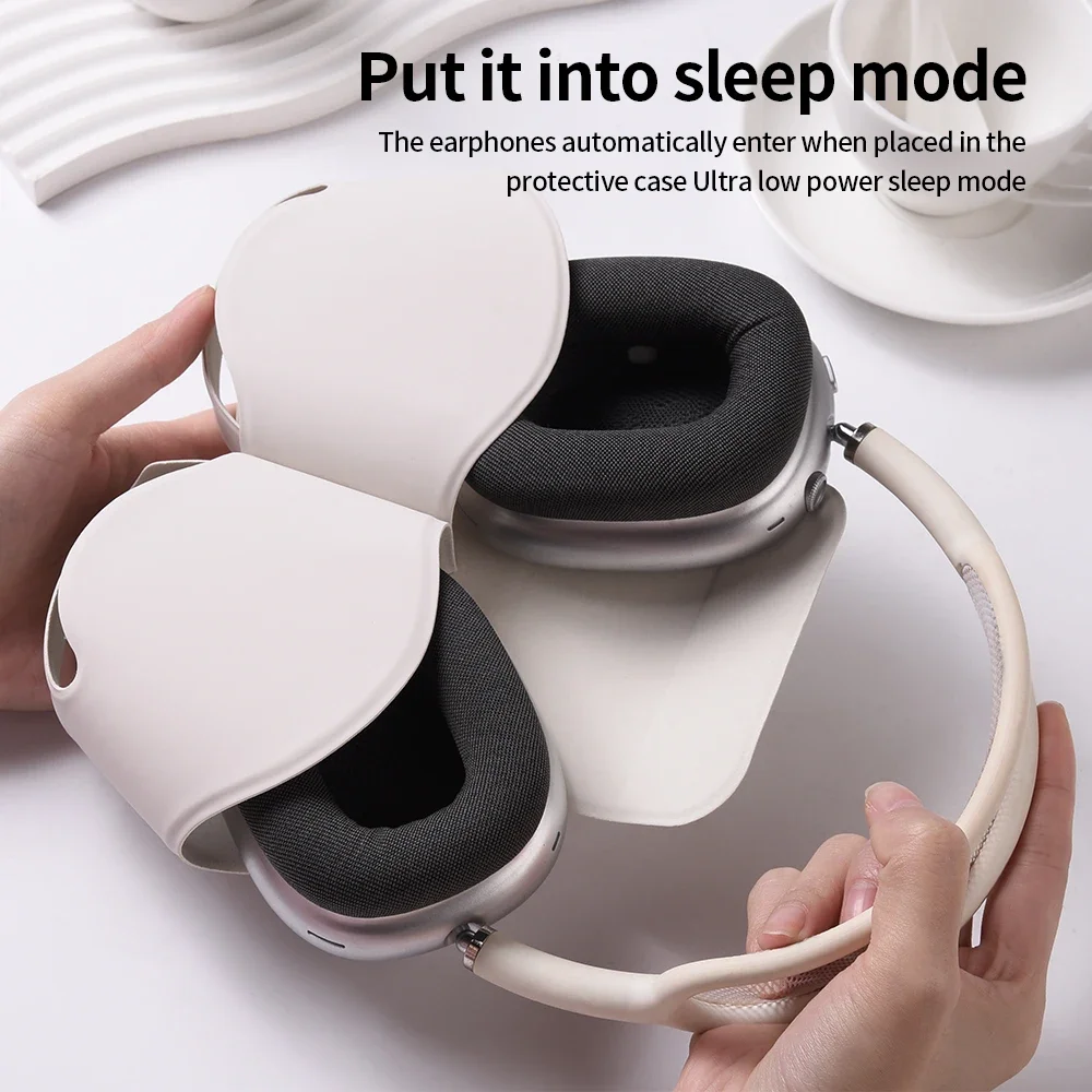 Funda de cuero para auriculares Apple AirPods Max Air Pods Airpodsmax, funda protectora para auriculares inalámbricos, bolsas suaves, accesorios - imagen 3