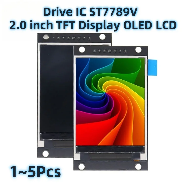 Pantalla TFT de 2,0 pulgadas OLED LCD Drive IC ST7789V 240rgbx240 SPI Dot-para interfaz Arduio Color módulo amplificador completo sonido Led