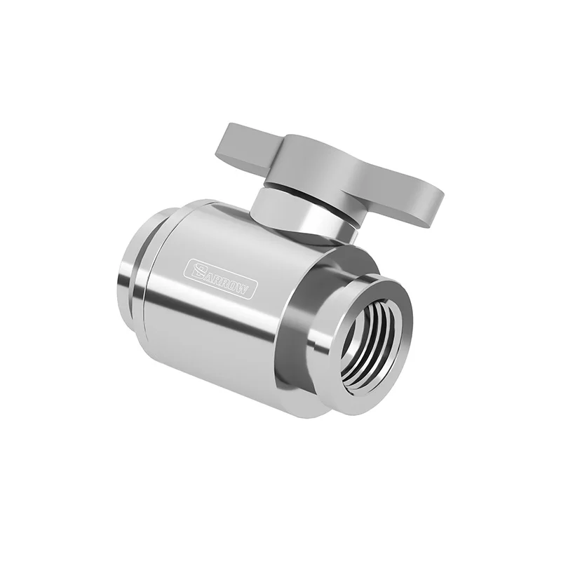 Válvula de agua Barrow para refrigeración líquida personalizada, manija plateada de sardinas G1/4 ", accesorios de agua de sellado, uso Universal, TTQFS-V1 - imagen 3