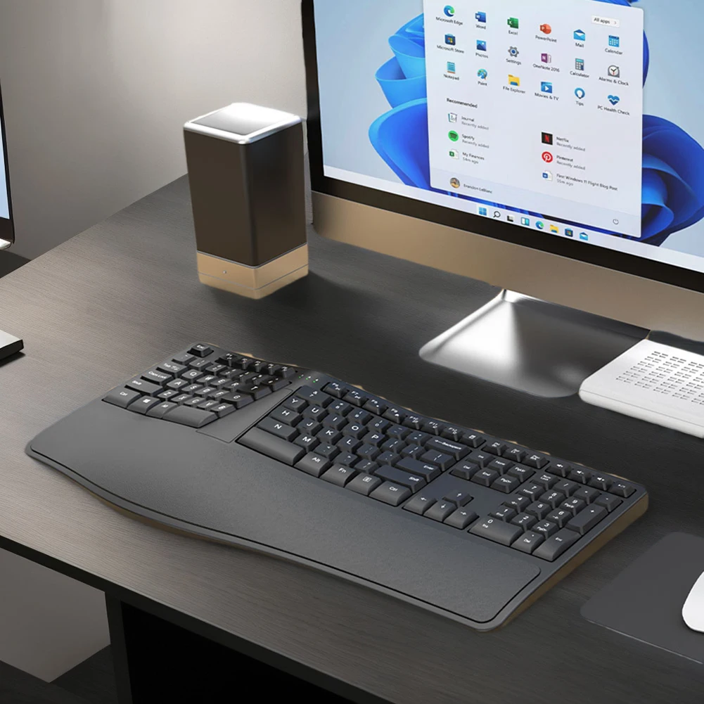 Teclado ergonómico K9 con reposamuñecas, teclado dividido, 110 teclas, teclado de ordenador para ordenador portátil