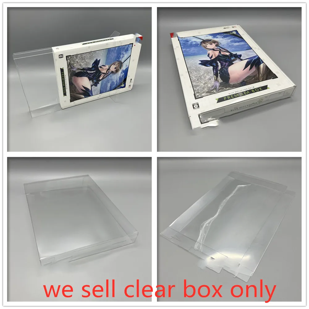 Protector de caja PET para reflexión azul: cajas de colección transparentes TIE para PlayStation 4 PS4 Game Shell estuche de exposición transparente