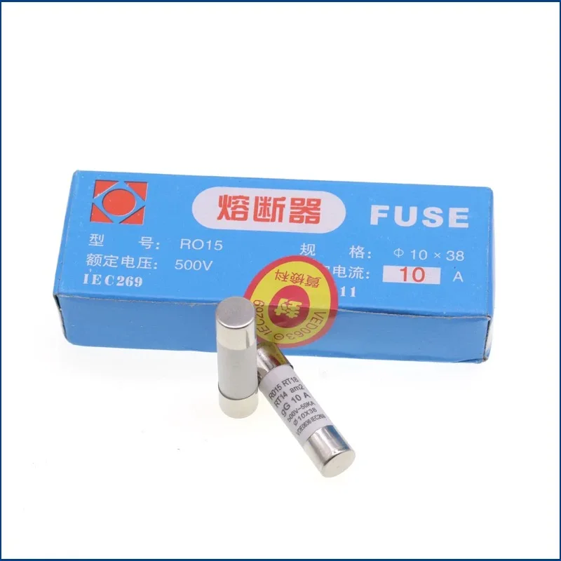 R015 Fusible RO15 Tubo de fusible de cerámica 10X38 RT18 1A 2A 3A 5A 6A 10A 32A - imagen 5