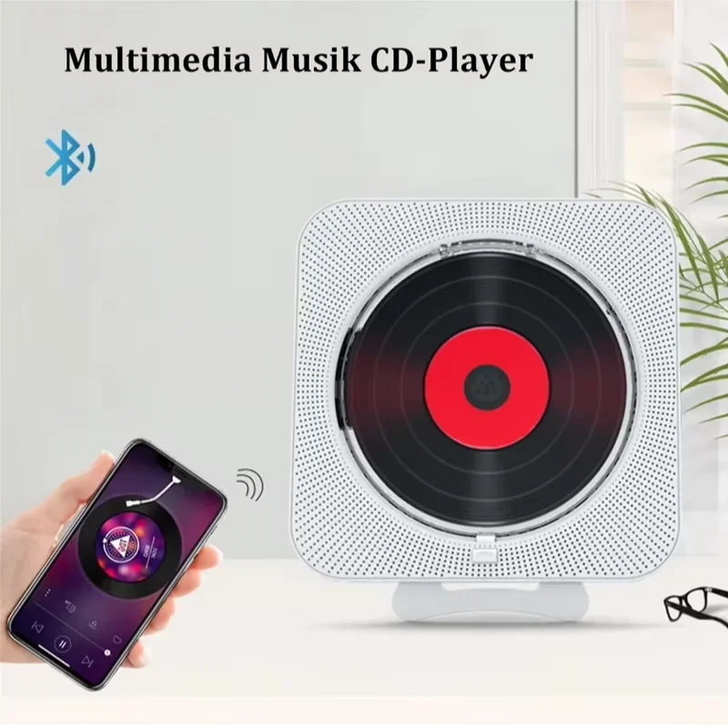Reproductor Multimedia de CD, temporizador compacto y ligero, encendido/apagado, Bt 5,0, conector FM USB/TF, enchufe UE, EE. UU., uso doméstico portátil - imagen 2