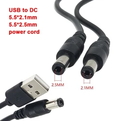 Cable USB a DC de Alimentación 5 V, 5,5 x 2,1/2,5 mm
