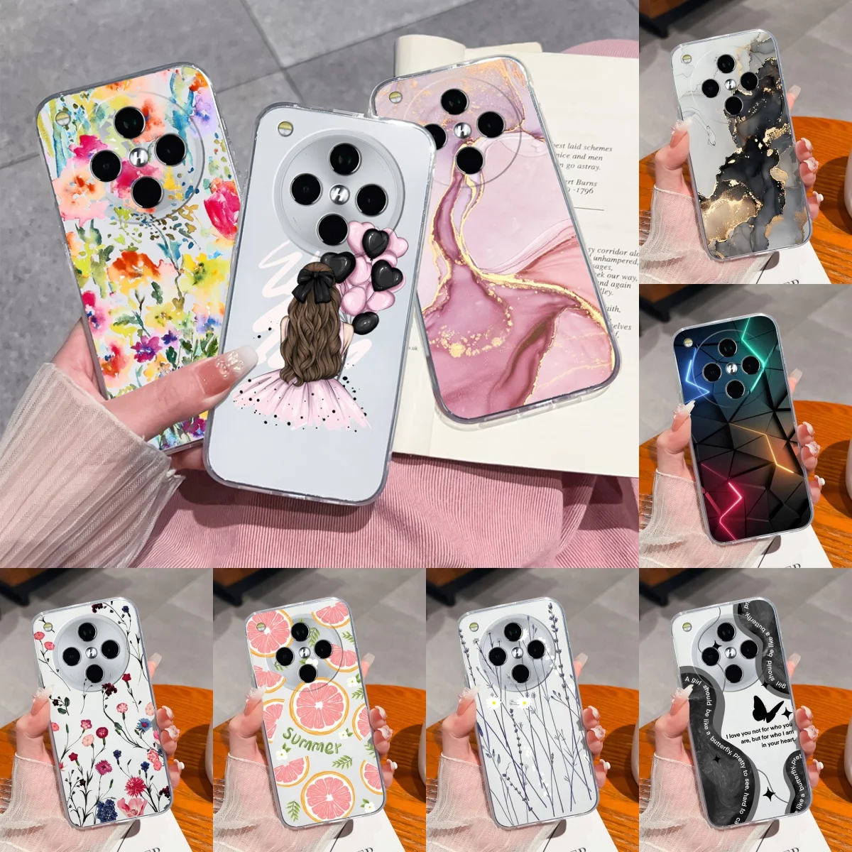 Funda transparente de fantasía para Oppo Find X8 Pro, funda trasera ligera y suave de TPU para Oppo Find X 8 X8Pro, fundas protectoras anticaída para teléfono