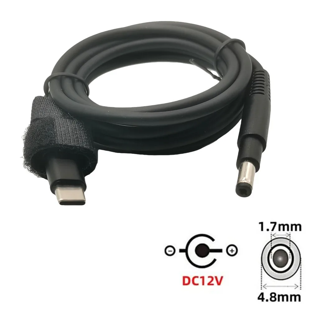 Cargador USB 3,1 tipo C a DC 4,8x1,7 macho a macho para ordenador portátil, Cable adaptador de corriente de 1,5 M, disparador de señuelo, carga PD de 4,8x1,7mm