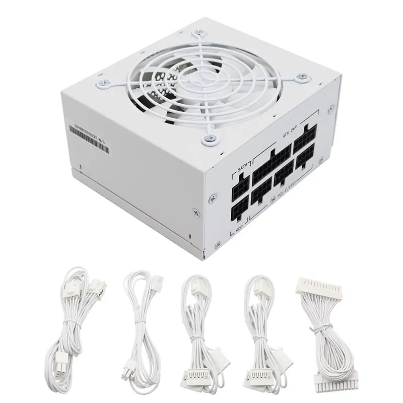 SFX500W Fuente de alimentación totalmente Modular 500W Blanco 20+ Fuente de alimentación de 4 pines para PC Gaming Desktop Mini ITX Case Caja de computadora pequeña - imagen 5