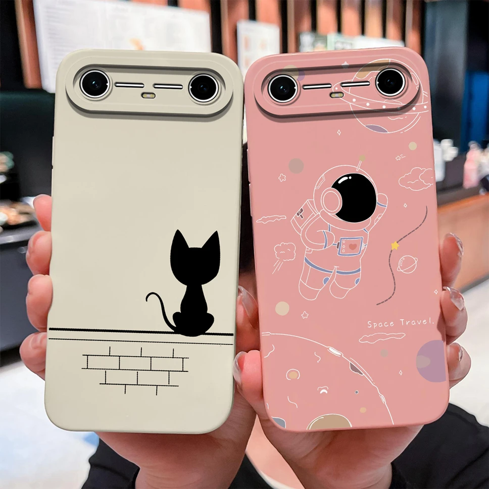 Para Tecno Spark Slim/Tecno Pova Funda de teléfono delgada encantador astronauta dibujos animados suave silicona líquida protección completa Funda a prueba de golpes - imagen 2