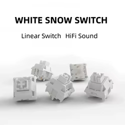 Interruptores lineales POM nieve blanca para teclado mecánico hot-swap