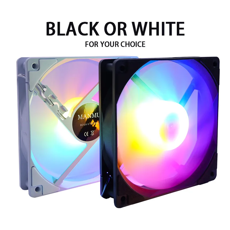 MANMU-ventilador de Pc para videojuegos, ventilador de refrigeración Rgb blanco de 120mm para pc, caja Rgb, ventilador enfriador de Cpu - imagen 5