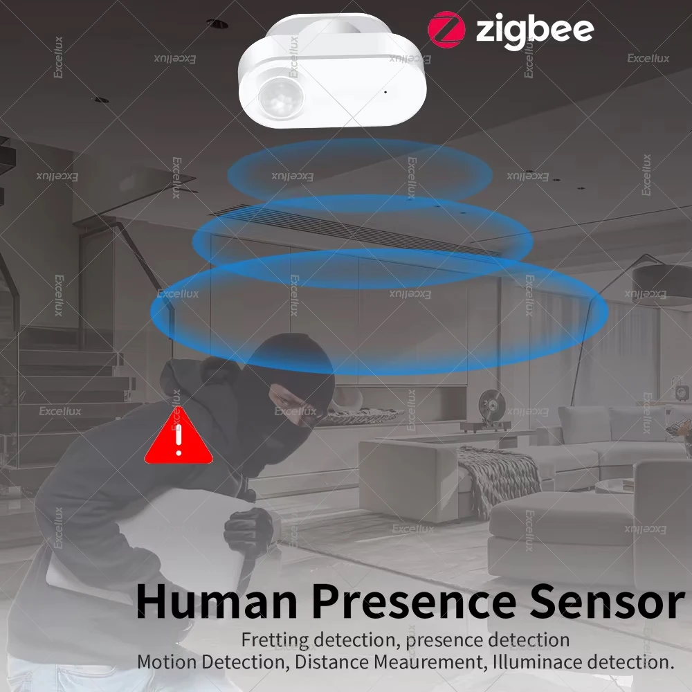 Sensores de presencia humana Zigbee con Sensor de Radar MmWave de 24G, Sensor de movimiento PIR inteligente, Detector de luminancia para Tuya Smart Life Z2MQTT - imagen 4
