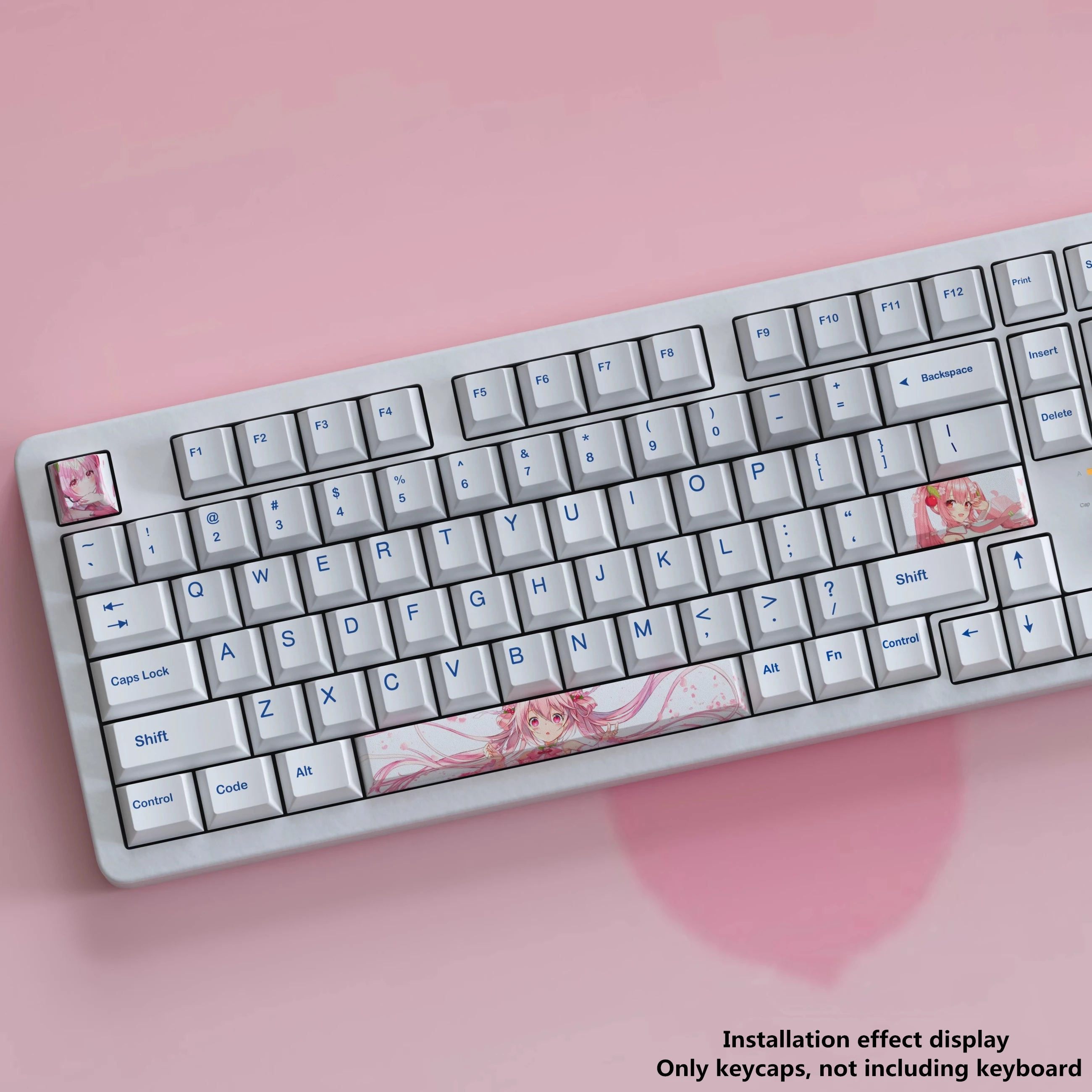 Juego de 3 teclas de chica bonita ESC 2.25U Enter 6.25U, tapa de llave de barra espaciadora, perfil de cereza, juegos de Anime, tapas de teclas de dibujos animados para interruptor MX - imagen 5